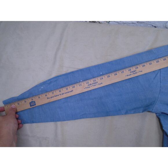 vintage KING KOLE work shirt CHAMBRAY lightweight denim L blue WESTERN cowboy - Picture 10 of 12